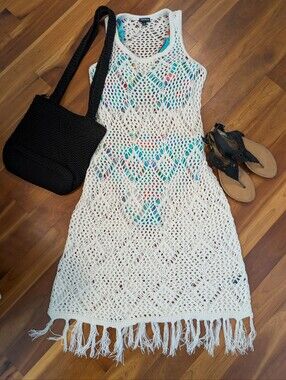 NWOT torrid Cream Open Weave Maxi Cover-Up
